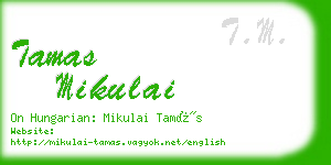 tamas mikulai business card